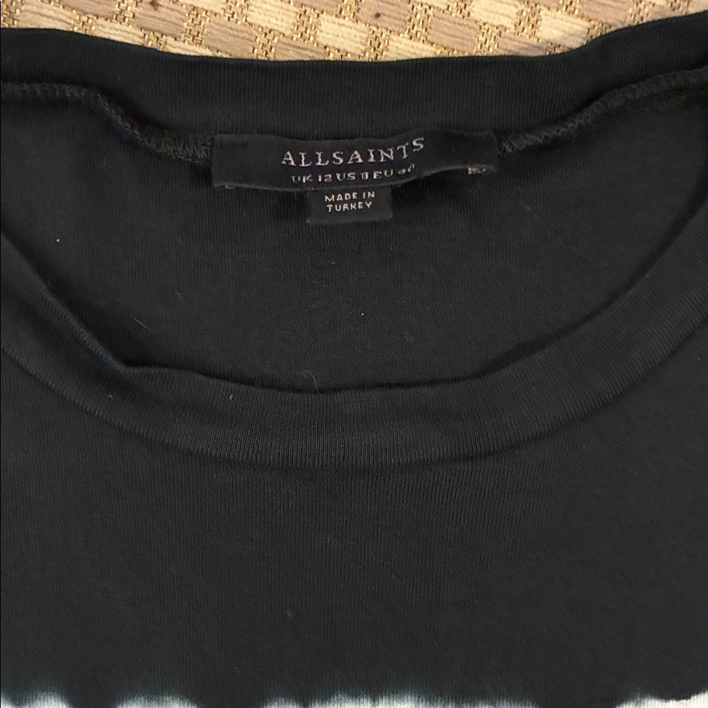 All Saints Black and White Striped Tank Top - Picture 3 of 4